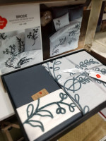 Постільна білизна Cotton Box Ivy gri ранфорс з вишивкою євро