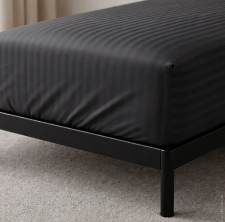 Простирадло натяжне U-tek сатин Boston Iron Grey Stripe 160x190+30 см