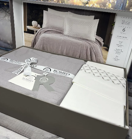 Постельное белье Romeo Home муслин с пике - покрывалом Muse евро