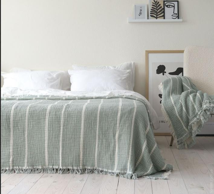 Муслиновое покрывало La Modno Pearl Green 170x240 см