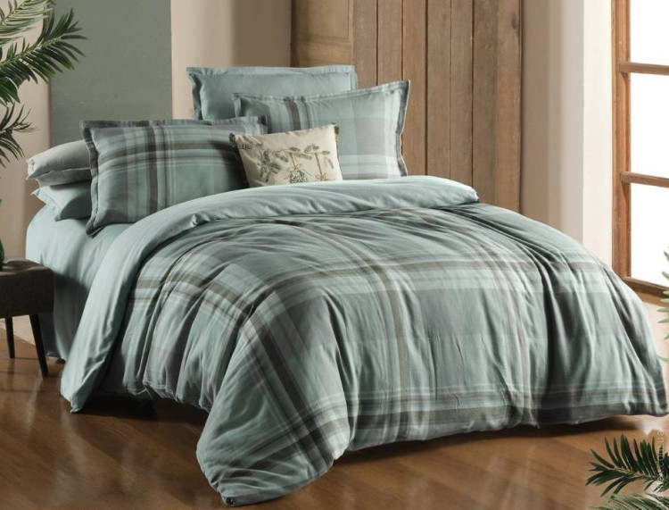 Постельное белье Sarev Flannel Prime Collection Lauder V1 yesil евро Постельное белье Sarev Flannel Prime Collection Lauder V1 yesil евро