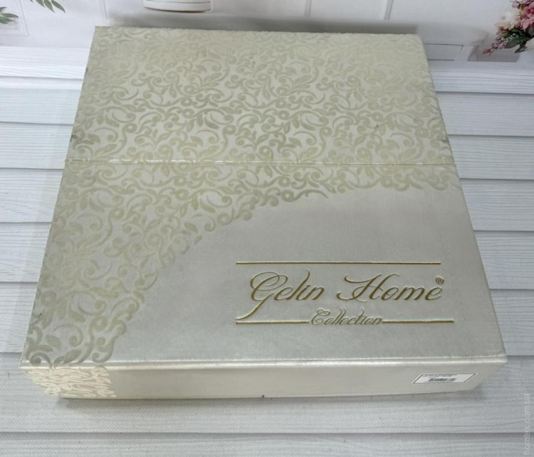 Постільна білизна Gelin Home Evin ранфорс з вишивкою євро