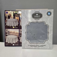 Скатертина Masali жаккардова кругла D - 160 см сіра Скатертина Masali жаккардова кругла D - 160 см сіра