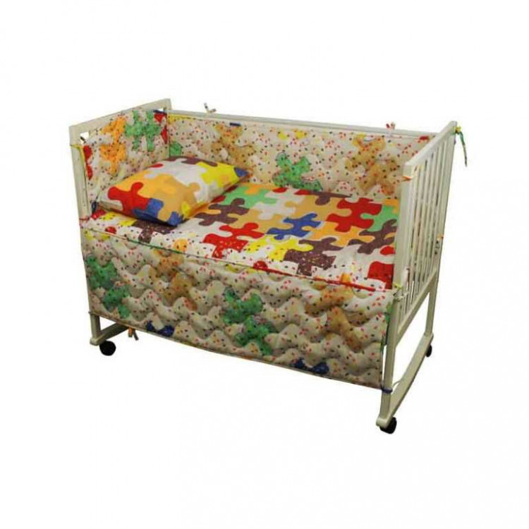 Спальный комплект для детской кроватки Руно "Пазлы 2"