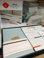 Постільна білизна Cotton Box Ivory yesil ранфорс з вишивкою євро