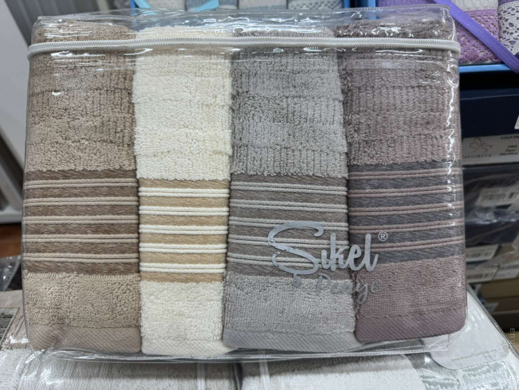 Набор махровых полотенец Sikel из 4-х штук 50х90 см, модель 20 Набор махровых полотенец Sikel из 4-х штук 50х90 см, модель 20