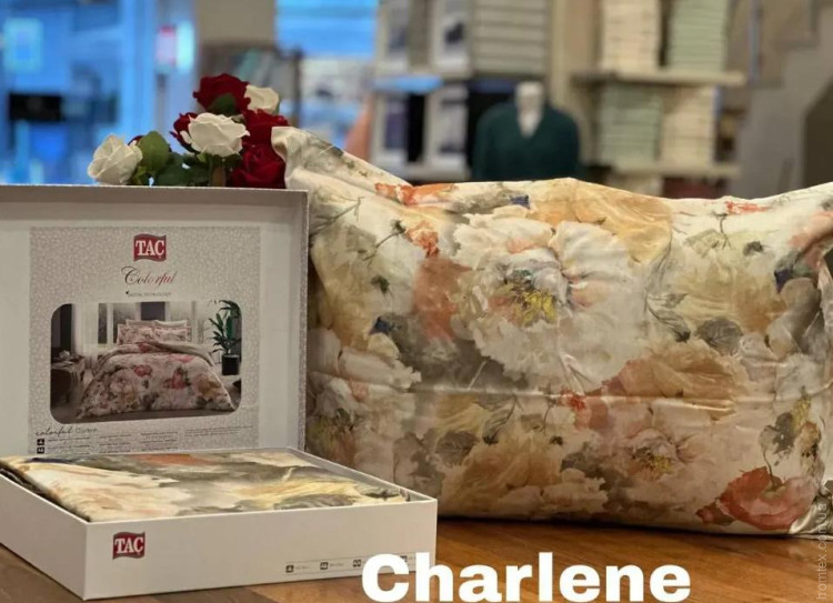 Постельное белье TAC Digital Charlene bej евро