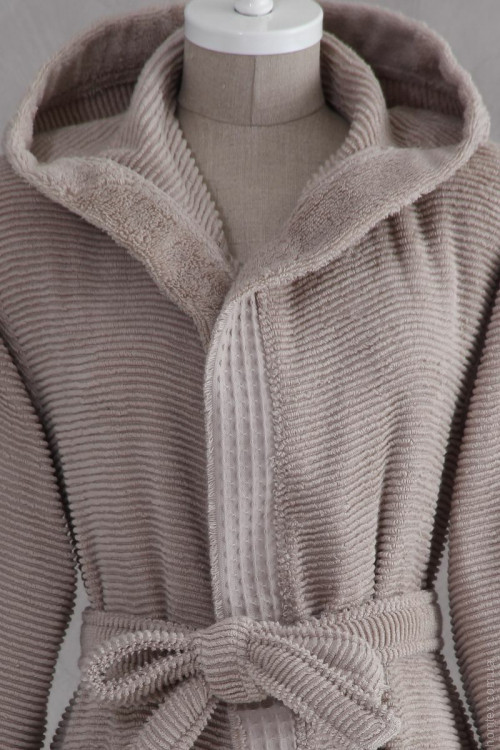 Халат женский с капюшоном Pavia ILARIA BEIGE (бежевый)