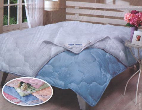 Одеяло Le Vele силиконизированное 195х215 см  двухслойное, голубое
