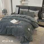 Постельное белье Colorful Home велюровое в полоску евро, модель 4