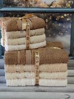 Набір махрових рушників Mame з 6-ти штук 70х140 см, модель 18 Набір махрових рушників Mame з 6-ти штук 70х140 см, модель 18