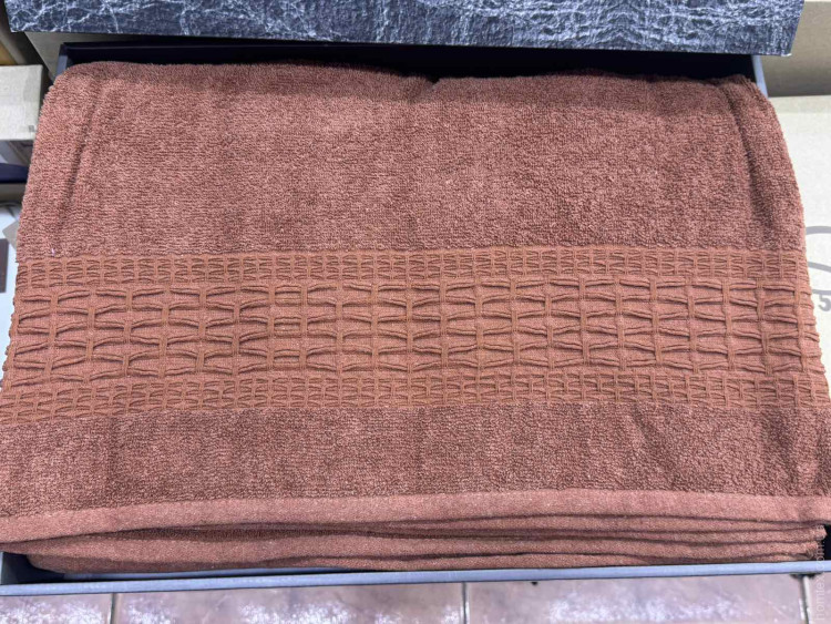 Махровая простынь - Пике Sikel cotton Imperial 200x220 см кирпичная