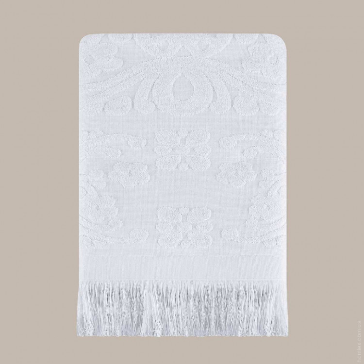 Полотенце Arya Isabel Soft с бахромой белый 30x50 см