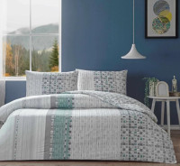 Постільна білизна TAC Ranforce Maxwell gri полуторна з простирадлом на гумці