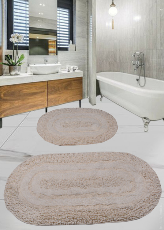 Набор ковриков для ванной комнаты Diva Shine Ecru 60x100+50x60 см