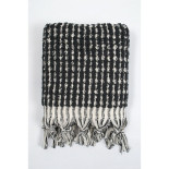 Полотенце махровое Barine Curly Bath Towel ecru-black кремово-черный 45x95 см