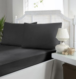 Простирадло сатинова First choice 240x260 см anthracite з наволочками 50х70 см