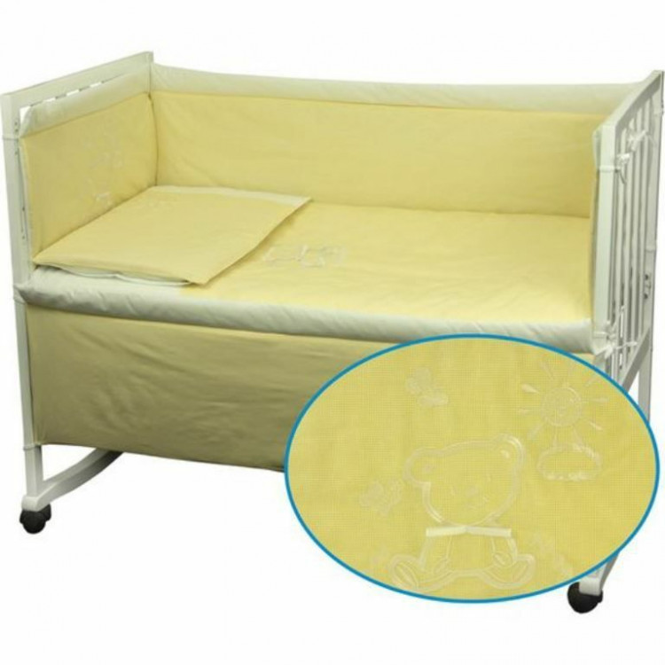 Спальный комплект для детской кроватки Руно "Мишка" желтый