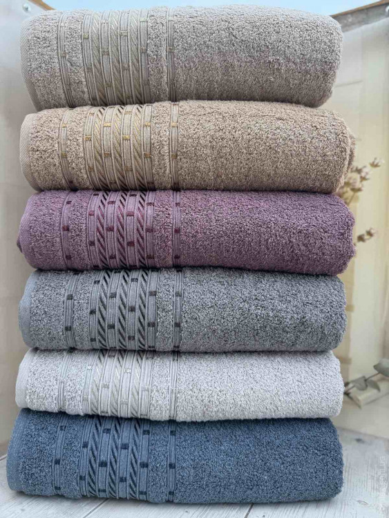 Набір махрових рушників Туреччина із 6-х штук 90х150 см, модель 1