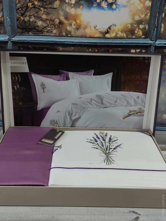 Постельное белье Dantela Vita Lavender с вышивкой евро