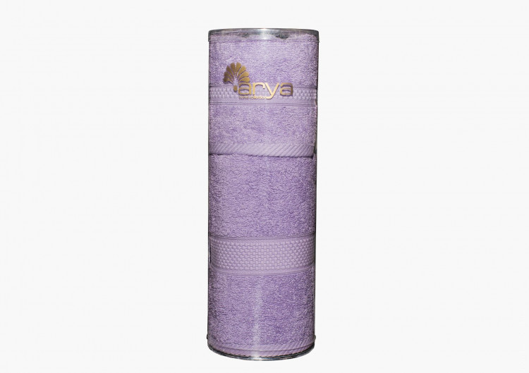 Набор полотенец Arya в тубе Miranda Soft лиловый 30x50 см + 50х90 см