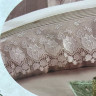 Постельное белье cатин с гипюром  Gardine's Gul pudra  евро