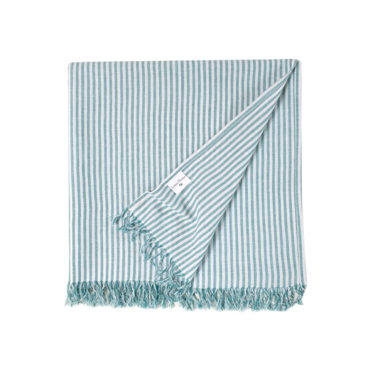Полотенце Lotus Home Pestemal Argosa stripe emerald изумрудный 85х175 см