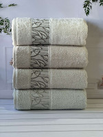Набір махрових рушників Hazangulu із 4-х штук 50х90 см, модель 14