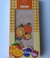 Кухонное полотенце Swan вафельное Orange 40x60 см персиковое