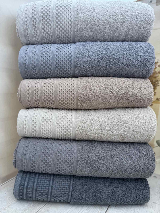 Набір махрових рушників Туреччина з 6-х штук 90х150 см, модель 2