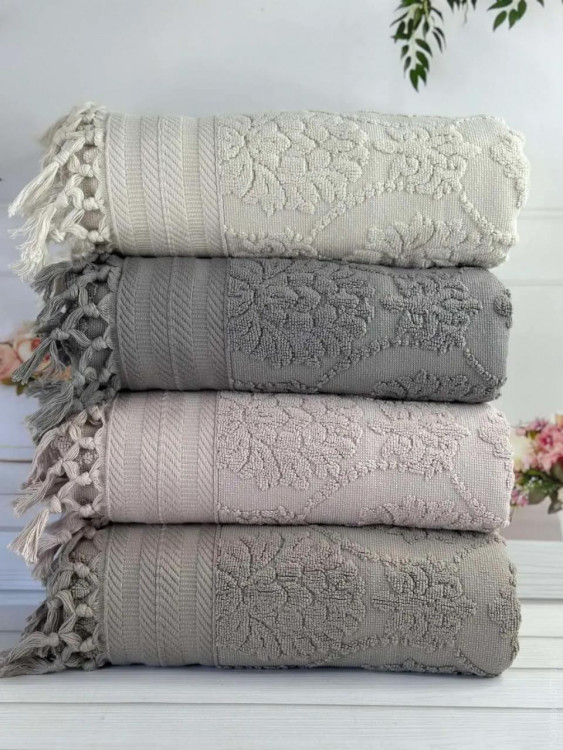 Набор махровых полотенец Hazangulu из 4-х штук 50х90 см, модель 17