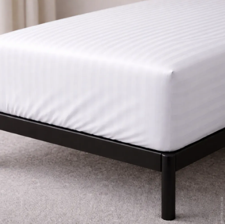 Простирадло натяжне U-tek сатин Boston White Stripe 200x200+30 см