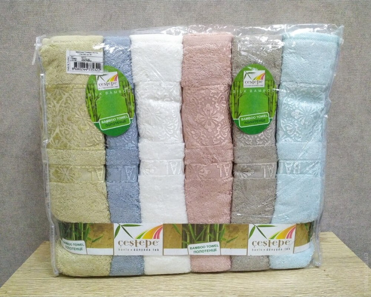 Набор махровых полотенец Cestepe Bamboo Royal из 6 штук 70х140 см