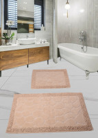 Набор ковриков для ванной комнаты Diva Tas Kivircik Pudra 60x100+50x60 см