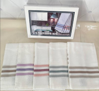 Набір кухонних вафельних рушників Maison Dor з 5-ти штук 45х70 см Білі