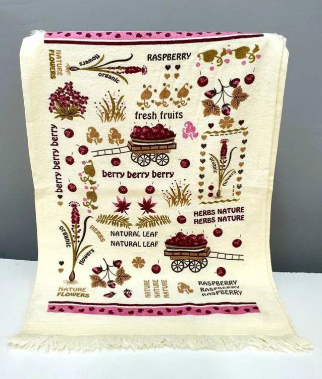 Кухонные полотенца Beyza Велюр/Махра Raspberry 40x60 см 12 шт