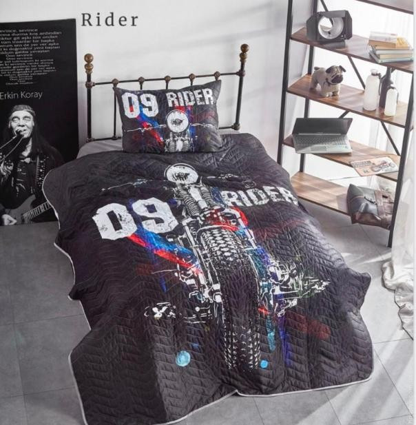 Покривало стьобане бавовняне Club Cotton Rider 180x240 см з наволочкою