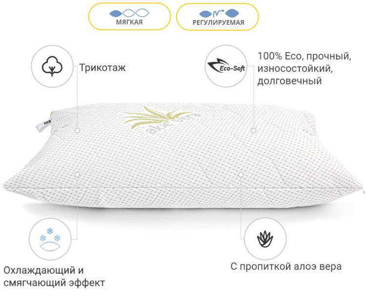 Подушка антиалергенна Mirson Alberto Eco-Soft 50x70 см, №787, м'яка