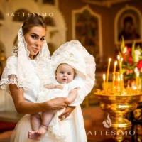 Крыжма для крещения Battesimo Семейные ценности молочная