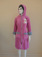 Халат жіночий Zeron Welsoft рожевий 2 на блискавці
