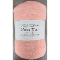 Підковдра махрова на резинці з наволочками Maison D'or 180x200 см розова