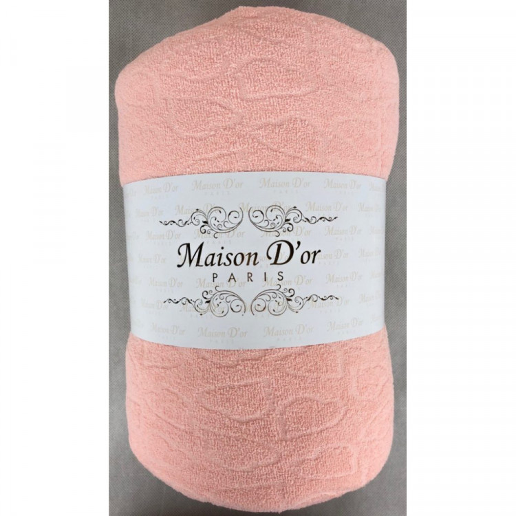 Підковдра махрова на резинці з наволочками Maison D'or 180x200 см розова