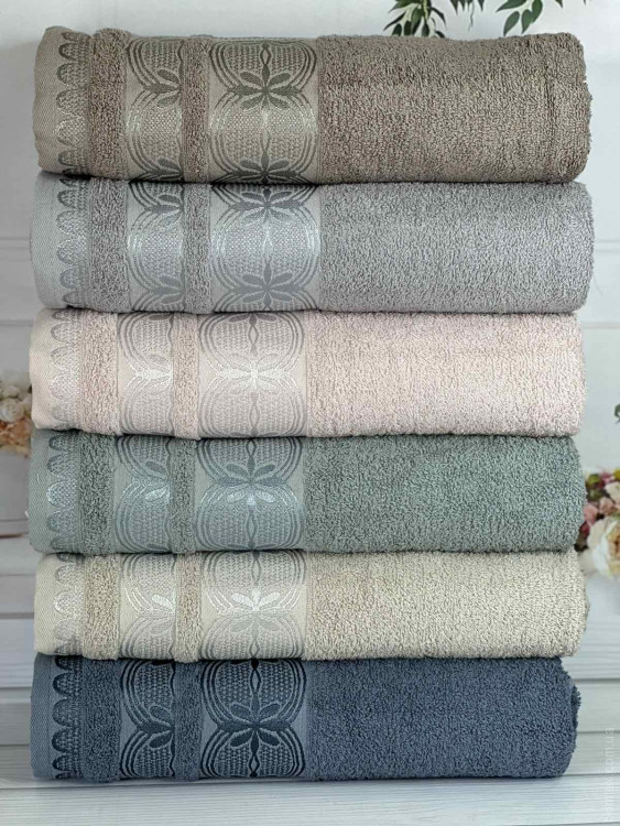 Набір махрових рушників Durul havlu із 6 шт. 70х140 см, модель 19