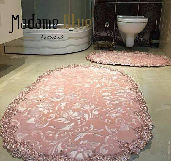 Набор овальных ковриков для ванной Estima lux pudra (68х115 см + 57х80 см)