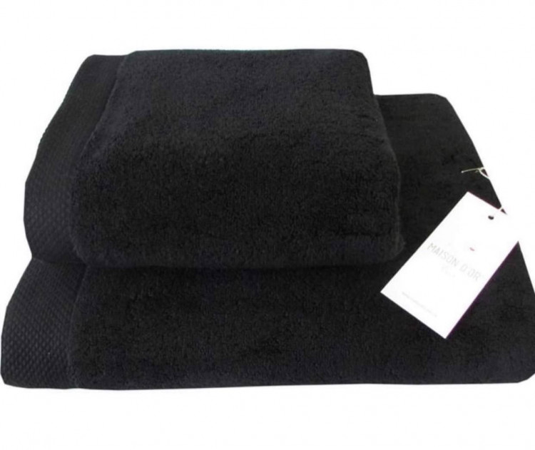 Набір махрових рушників Maison dor Artemis з 2-х штук 50x100 см + 85x150 см чорний Набір махрових рушників Maison dor Artemis з 2-х штук 50x100 см + 85x150 см чорний