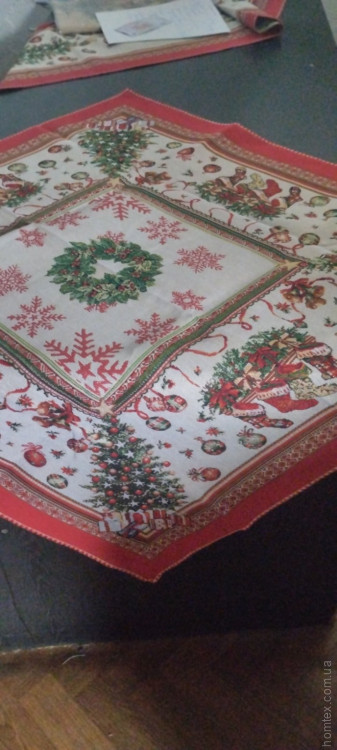 Скатертина гобеленова новорічна Alltex 90x90 см модель 5