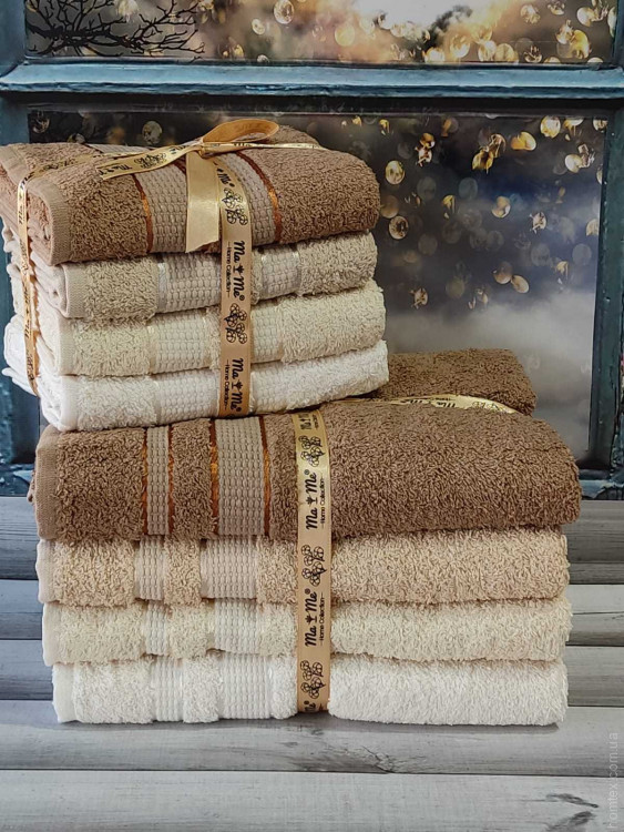 Набір махрових рушників Mame з 6-ти штук 50х90 см, модель 18 Набір махрових рушників Mame з 6-ти штук 50х90 см, модель 18