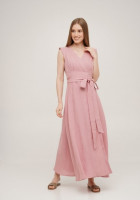Сукня на запах лляна SoundSleep Linen рожева (розмір M)