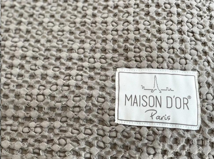 Покрывало вафельное Maison D'or Paris emeline bej (бежевое) 180x240 см