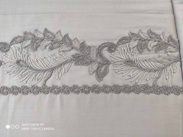 Постельное белье Dantela Vita Inci gri с вышивкой евро